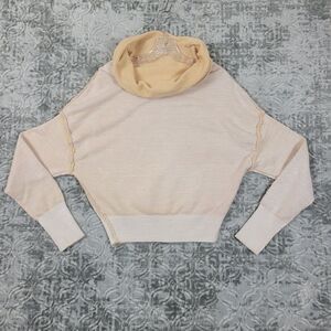 Free People Women's XS Peach Fizz Ricky Slouch Sweater Cowl Neck Inside Out